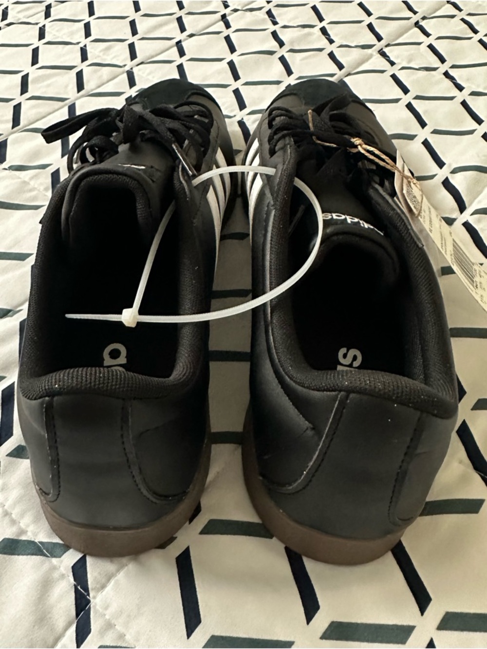 adidas Men’s Black Sneakers with White Three-Stripes - Picture 5 of 7